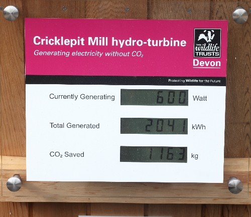 La turbina hidráulica genera casi un tercio de la energía de Devon Wildlife Trust€
€